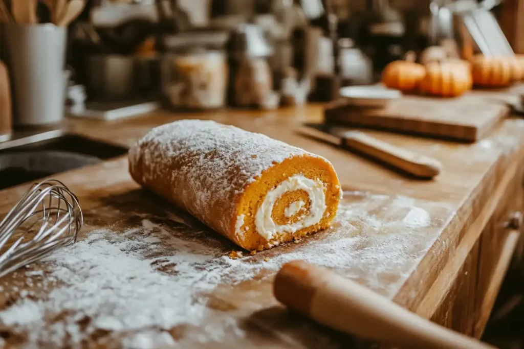 Why does my pumpkin roll crack when I unroll it?