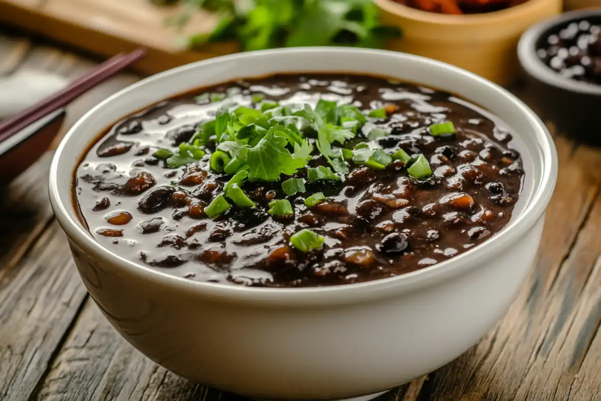 Black bean sauce in Chinese dish