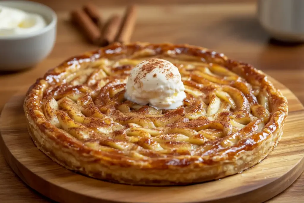 Apple pie with cinnamon roll crust.