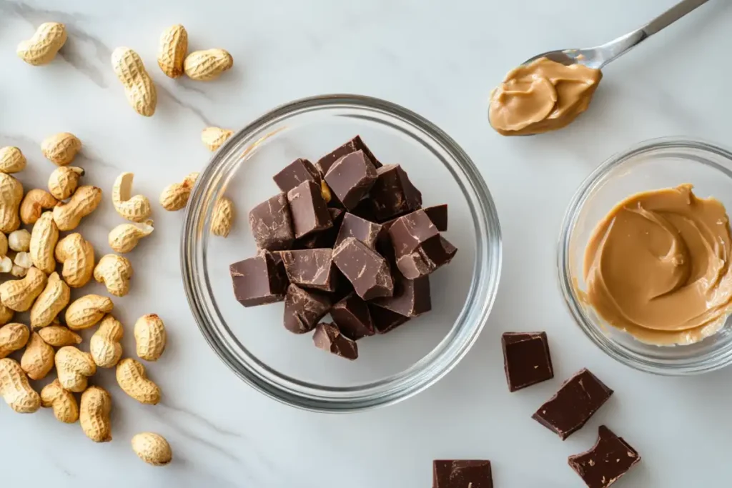 Ingredients for making peanut clusters