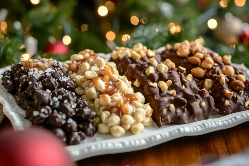 Different variations of peanut clusters