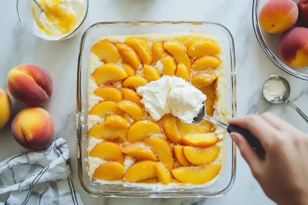 Can you put cream cheese in peach cobbler?